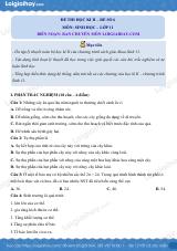 Đề số 6 – Đề kiểm tra học kì 2 – Sinh 11